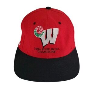 Vtg Wisconsin Badgers 1994 Rose Bowl Championship Cap Hat Onesize Nutmeg Mills